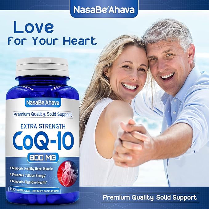 CoQ10 800mg Capsules | Vegan Friendly Coenzyme Q10 800mg from Easy Absorption Ubiquinone Supplement for Skin Heart and Energy Support | Made in The USA in cGMP Facilities (100 Servings)