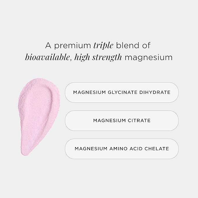 JSHealth Vitamins Advanced Magnesium+ Powder with Magnesium Glycinate & Citrate - Magnesium Supplement with 3 Forms of Bioavailable Magnesium, 400 mg/Serving
