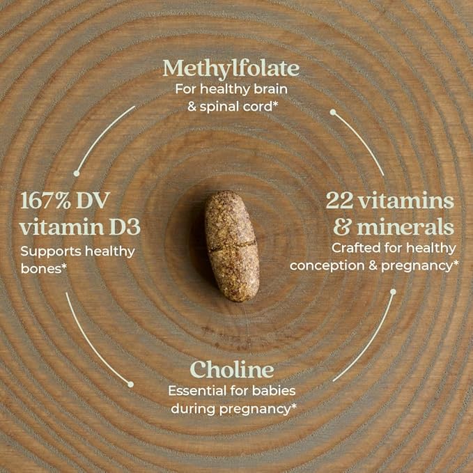 New Chapter Prenatal Vitamins, One Daily Prenatal Multivitamin with Methylfolate + Choline for Healthy Mom & Baby, Gluten Free & Non-GMO, 90 Count
