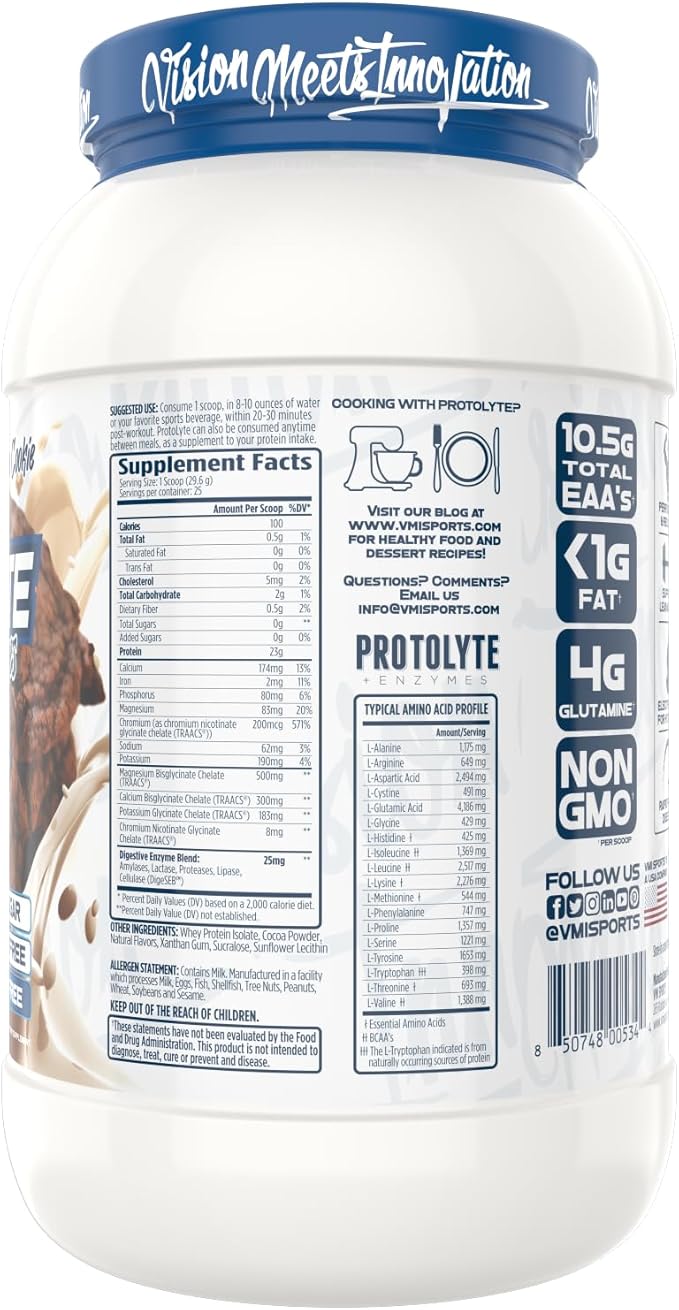 VMI Sports | ProtoLyte Whey Isolate Protein Powder | Low Calorie Whey Protein Powder for Weight Loss | Protein Powder for Muscle Gain | Digestive Enzymes (Chocolate Peanut Butter, 1.6 Pounds)