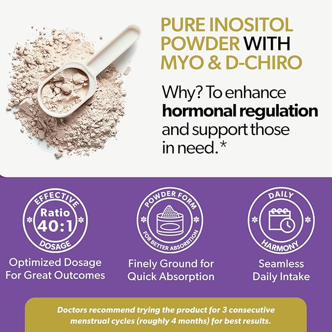 Intimate Rose Inositol Supplement for Women Powder - Myo-inositol & D-Chiro Inositol Powder - Hormonal Balance & Healthy Ovarian Function Support for Women - Ideal 40:1 Ratio - Made in USA