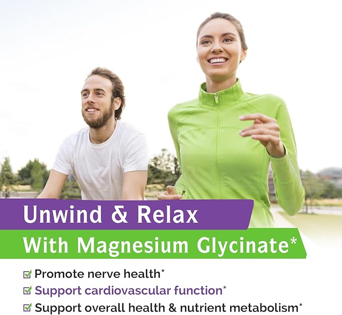 Innate Vitality Magnesium Glycinate 500mg | 70mg Elemental Magnesium Supplement- High Absorption, Non Buffered, Non-GMO & No Gluten - Nerve, Bone & Heart Health - 60 Vegan Capsules Magnesio