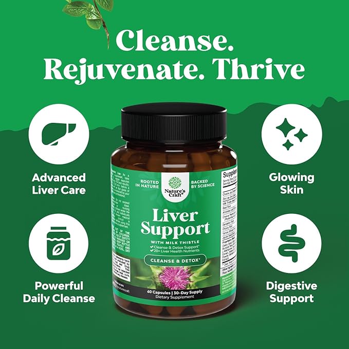 Bundle of Milk Thistle Liver Support Supplement and L Lysine 1000mg Nutritional Supplements - Herbal Liver Supplement with Silymarin Milk Thistle - L-lysine Essential Amino Acids Supplement