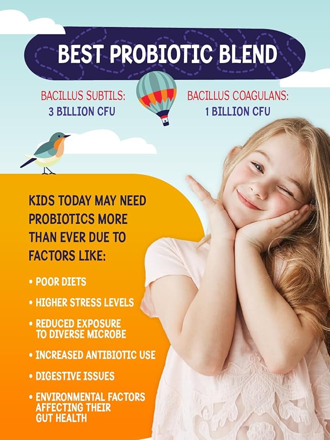 Sakoon nutrition Kids Multivitamin Gummies with Probiotics, 60 Count Raspberry Flavor| Vegetarian, Non-GMO, Gluten Free, Halal Children's Supplement