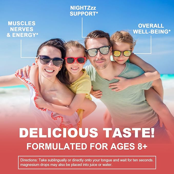 Magnesium Glycinate Liquid Spray with Citrate, Oxide & Malate, Magnesium with Whole Vitamin, L-Theanine, D3K2, B6 for Heart, Leg Cramps,Muscles&Energy- Sugar-Free Strawberry Flavor, 2 Fl Oz