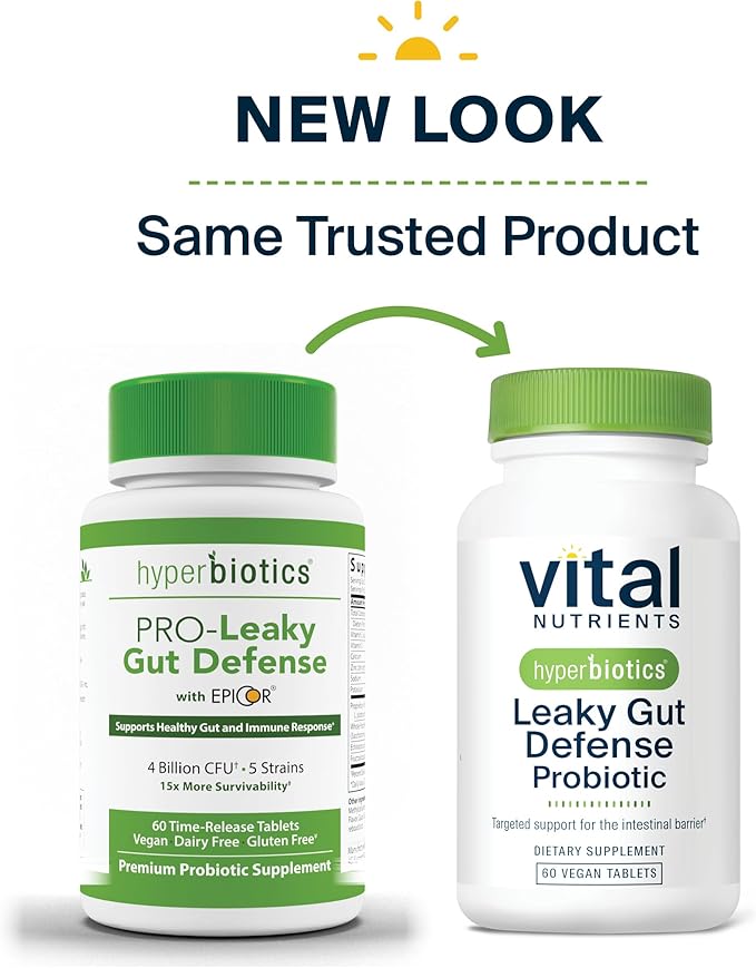 Hyperbiotics Vital Nutrients Leaky Gut Repair Supplement Probiotic | Science Backed Formula Strengthens Intestinal Barrier and Gut Health* | Reduces Digestive Discomfort | 60 Vegan Count