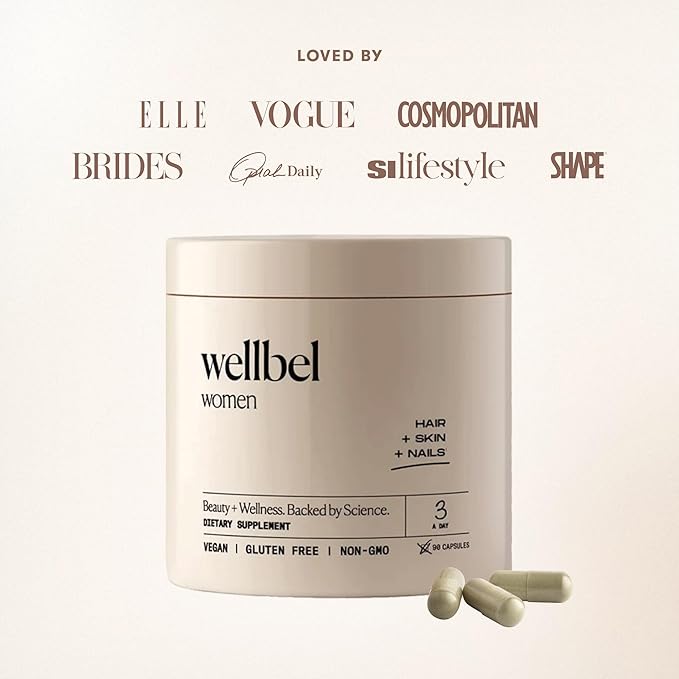 WELLBEL Women Clean Supplement for Hair, Skin, and Nails, Vegan, Gluten Free and Non GMO 90 Count (3 Pack)