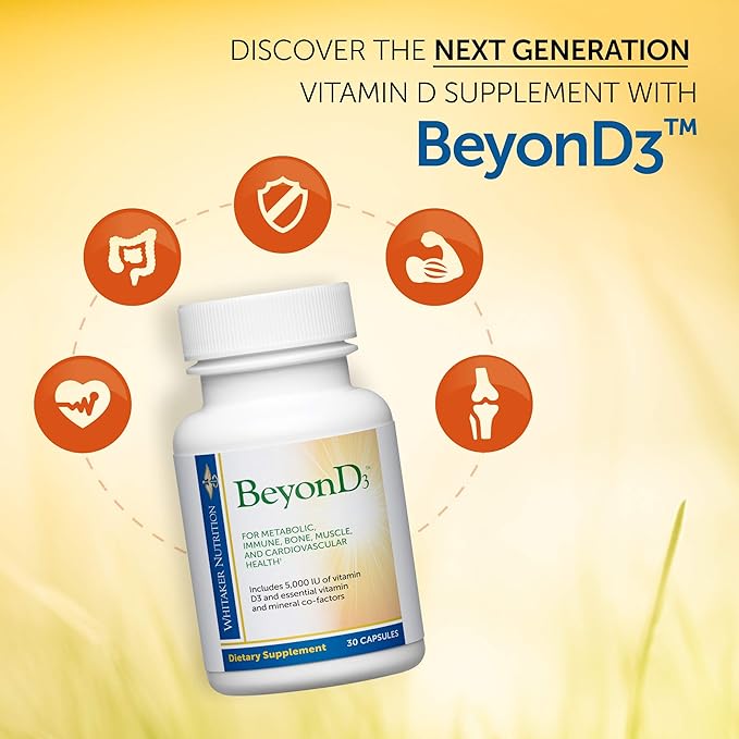 Dr. Whitaker's BeyonD3 - Vitamin D3 Supplement 5,000 IU Plus Boron, Vitamin K2, Magnesium & Zinc - Supports Immune Health, Calcium Metabolism & Bone Mineralization (30 Capsules)