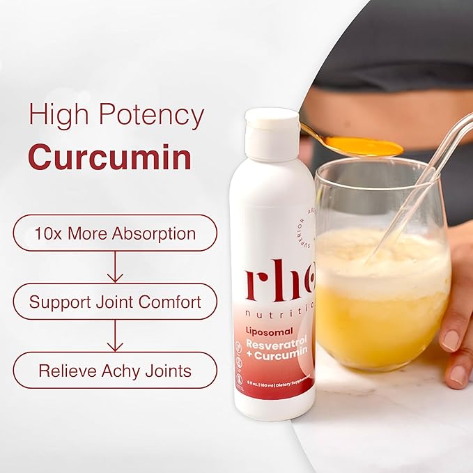 Liposomal Curcumin + Resveratrol (1 Pack) – Ultra High Absorption Liquid Curcumin Supplement – Promotes Joint Comfort, Mobility, Cellular Health and Overall Well-Being