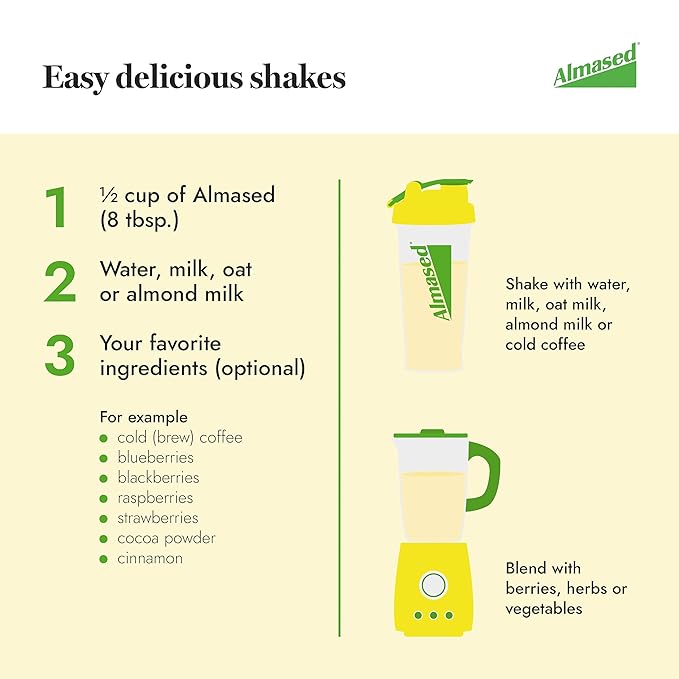 Almased Meal Replacement Shake - High Plant Base Protein Powder- Nutritional Weight Health Support Supplement - Original Flavor - 17.6 oz (4 pack)