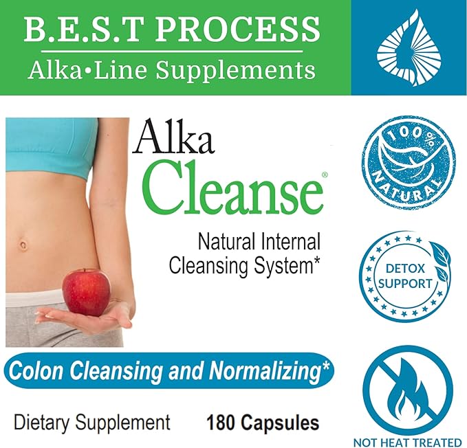 Alka•Cleanse (2 Pack) Best Process Alkaline — Herbal Detox Colon Cleanse & Digestive Distress Formula — Psyllium Husk, Probiotics, Enzymes & Herbs