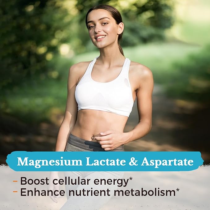Vitalitown 6-In-1 Magnesium Complex 1160mg Per Serving, Magnesium Glycinate, Citrate, Carbonate, Aspartate, Gluconate & Lactate, High Absorption, Bone, Muscle, Sleep & Digestive Health, 120 Vegan Caps