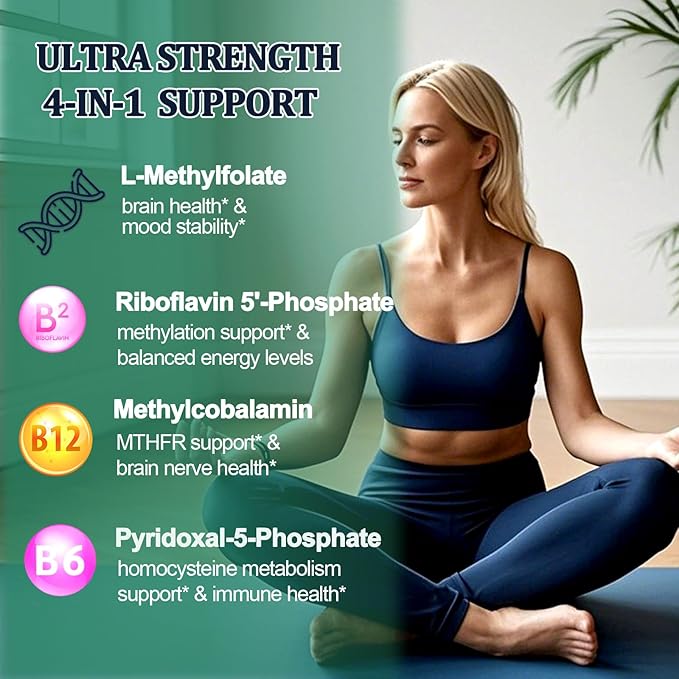 Methyl Folate Liquid Drops and Iron Drops for Women, Non GMO, Sugar Free