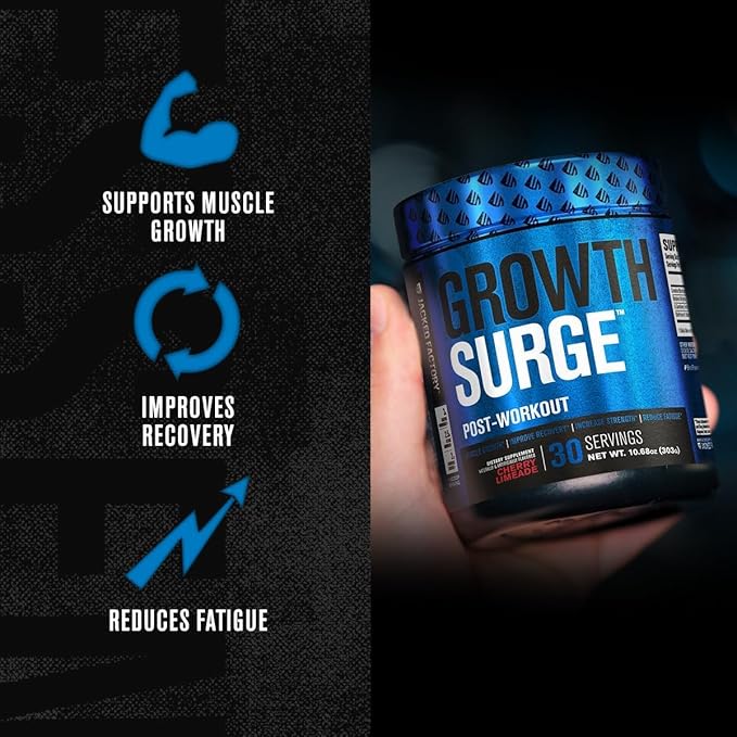 Jacked Factory Nutritional Supplement Growth Surge Creatine Post Workout Powder w/L-Carnitine, Daily Muscle Builder & Recovery with Betaine, L-Carnitine L-Tartrate, Unflavored, 10.68 Ounce