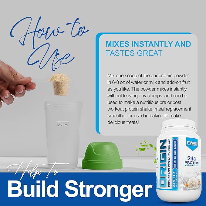 100% Grass Fed Vanilla Protein Isolate- Keto, Low Carbs-2lbs