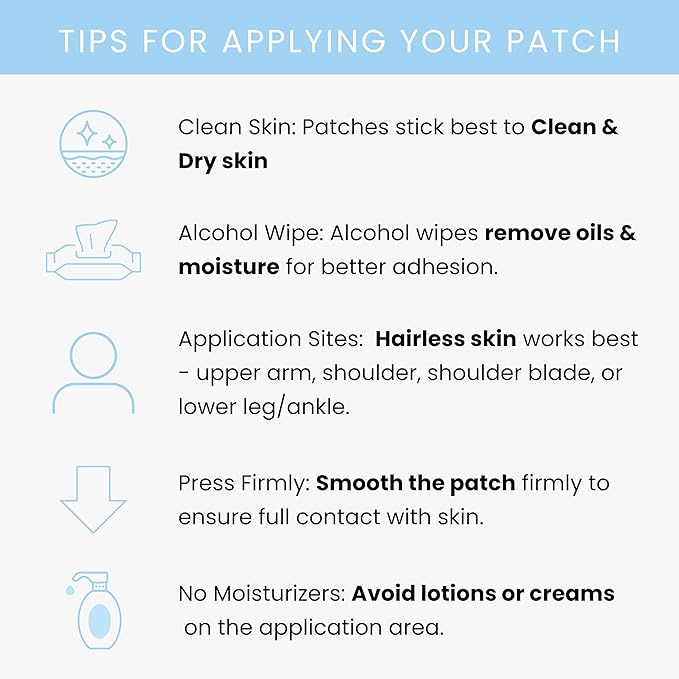 Sleep Patches with Lavender - 30 Topical Patches for Better Sleep with Magnesium Glycinate, Valerian Root Extract, Passionflower & Hops, Waterproof, 12 Hours, Transdermal Support