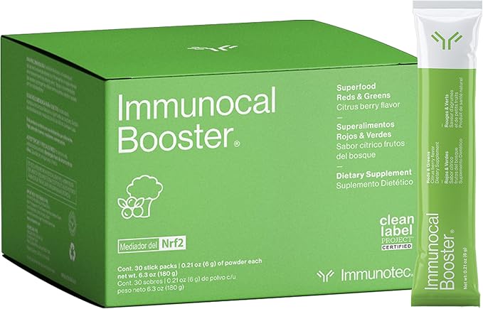 Immunocal Booster – Supplement with Over 50 Fruits & Veggies, Relieves Inflammation, Immune Support, Antioxidant, Selenium + Sulforaphane (Nrf2 Activator™) | Gluten Free, Sugar Free | 30 Servings