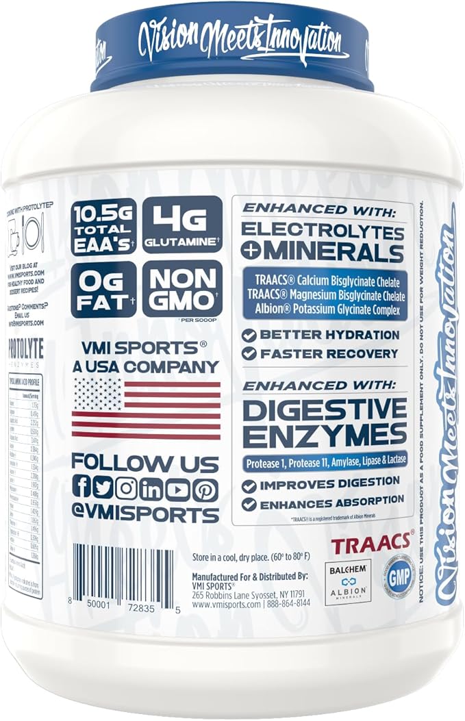 VMI Sports | ProtoLyte Whey Isolate Protein Powder | Low Calorie Whey Protein Powder for Weight Loss | Protein Powder for Muscle Gain | Digestive Enzymes | Non-GMO (Marshmallow Charms, 4.6 Pounds)