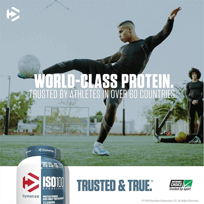 Dymatize ISO 100 Whey Protein Powder with 25g of Hydrolyzed 100% Whey Isolate, Vanilla 5 Pound, Package may vary