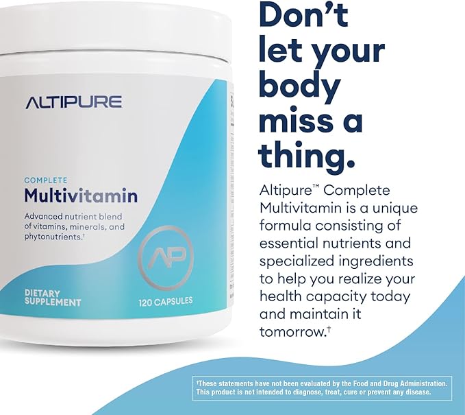 ALTIPURE™ Complete Multivitamin, Gluten-Free, Dairy-Free, Heart, Bone, Eye and Brain Health, Immune Function, 120 Capsules