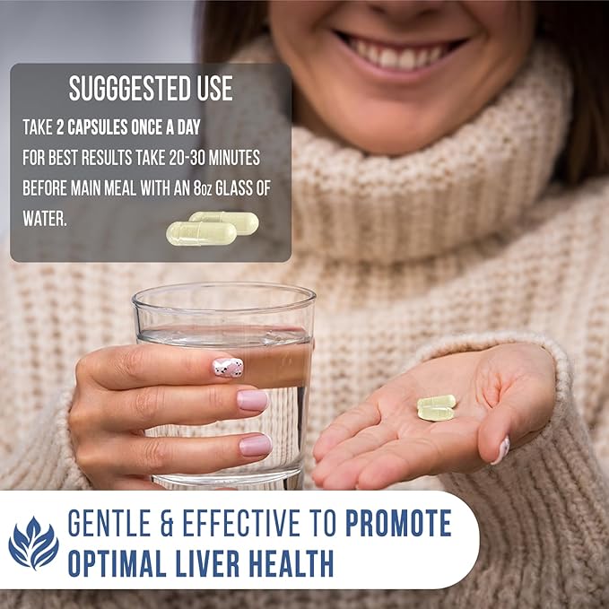enliven Liver Cleanse Detox & Repair Supplement | Supports Liver Health with Milk Thistle, Dandelion Artichoke | Non-GMO Fatty Liver Support - Men & Women | Made in The USA (60 Capsules)