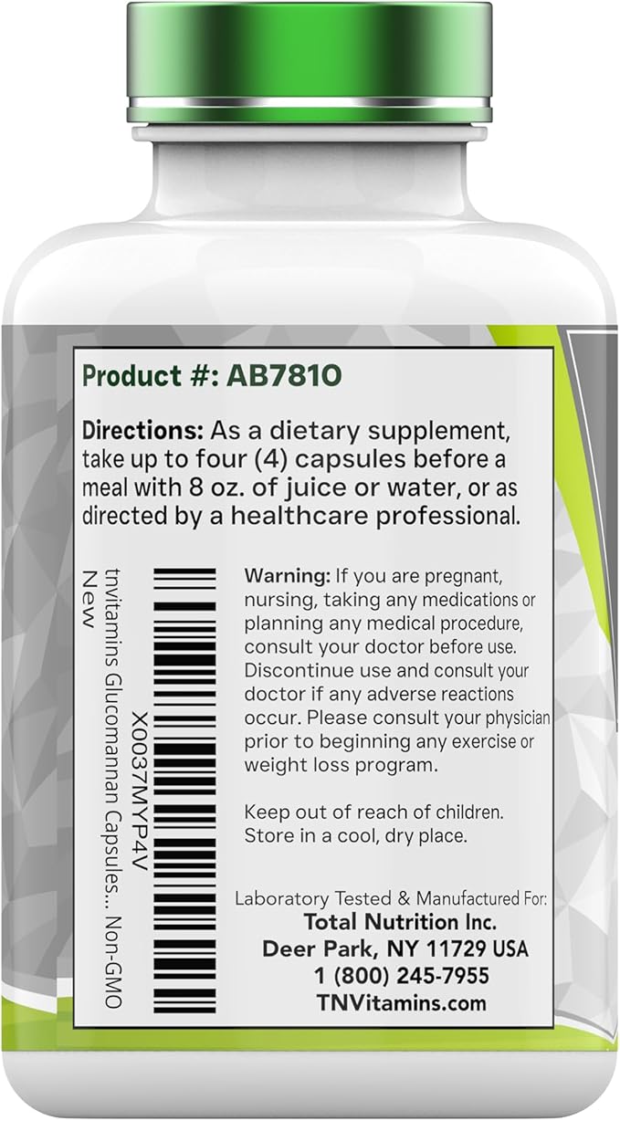 Glucomannan Capsules 2000 MG - 250 Count | Natural Konjac Root Fiber Extract Powder Supplement | Soluble, Dietary, & Digestive Fiber Pills | Produced in The USA | Non-GMO & Gluten Free