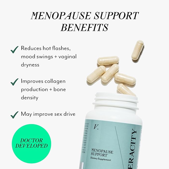 Veracity Menopause & Perimenopause Support Supplement for Women - Natural Relief for Hot Flashes, Night Sweats, Mood Swings & Low Estrogen - Estrogen Supplement for Women