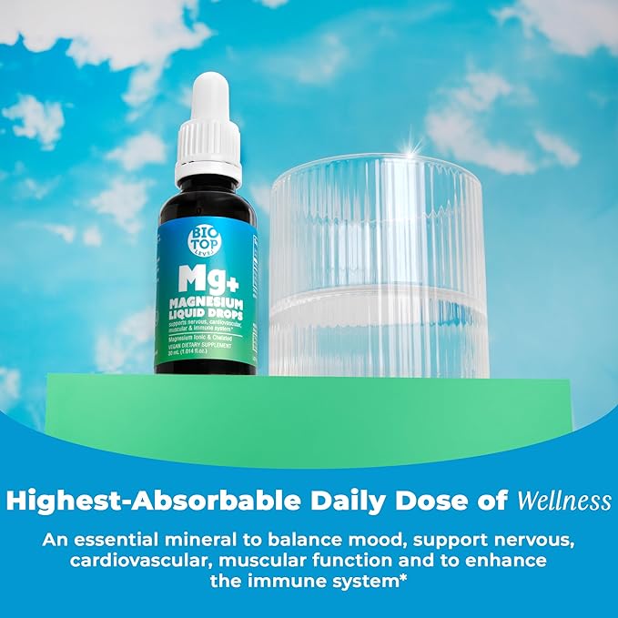 Magnesium Citrate & Gluconate Liquid Supplement. Nervous, Cardiovascular, Muscular & Immune System Support. 30 Day Supply, Vegan, Non-GMO, Gluten-Free, Unflavored