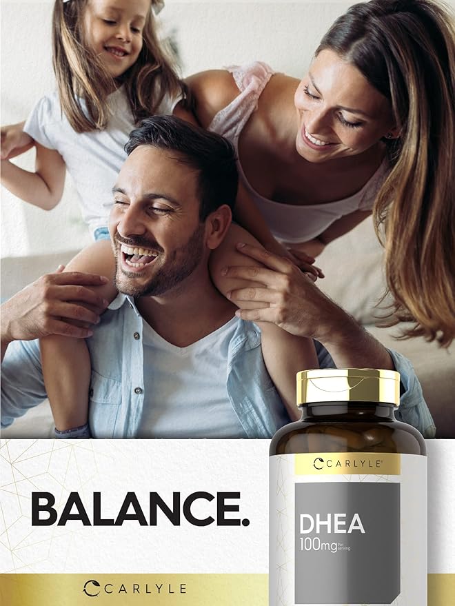 Carlyle DHEA 100mg Supplement | 300 Capsules | Non-GMO & Gluten Free