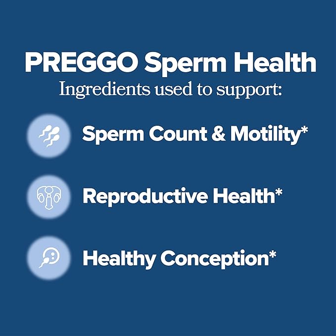 PREGGO Sperm Health Capsules for Men - OBGYN-Formulated for Improved Sperm Count & Motility with Tongkat Ali, N-Acetyl Cysteine, Alpha Lipoic Acid – Male Reproductive Health, 60 Count (Pack of 1)