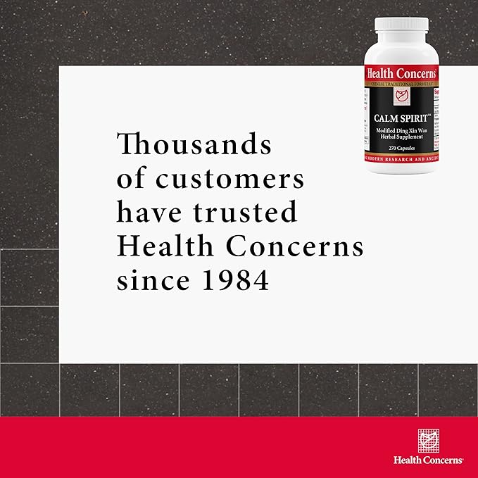 Health Concerns Calm Spirit - Stress Relief Supplement with Chinese Herbal Blend - Supports Calm Mood, & Emotional Wellness - Magnesium Glycinate & Hawthorn Extract - 270 Capsules