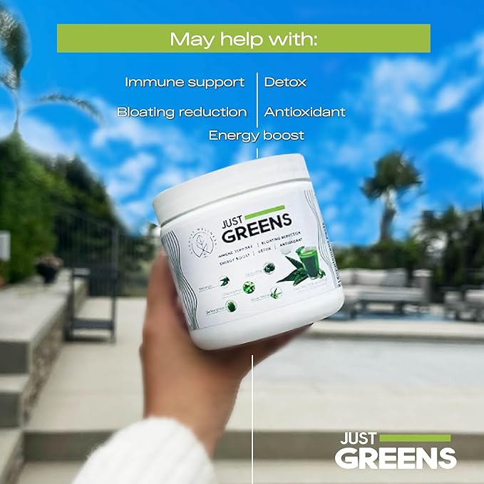 Just Greens - Superfood Powder - Chlorophyll, Spirulina, Moringa, Aloe Vera & Barley.