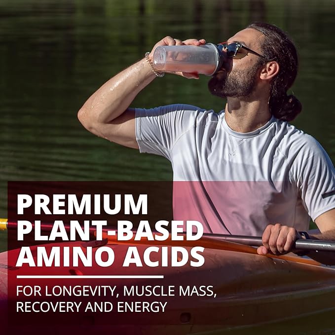 FundAminos Blend - 100% Organic & Vegan EAA & BCAA Powder for 400% Greater Lean Muscle, Faster Recovery & Strength Vs. Protein Powder - Clinically Tested Post Workout - Real Superfruits - 60 Servings