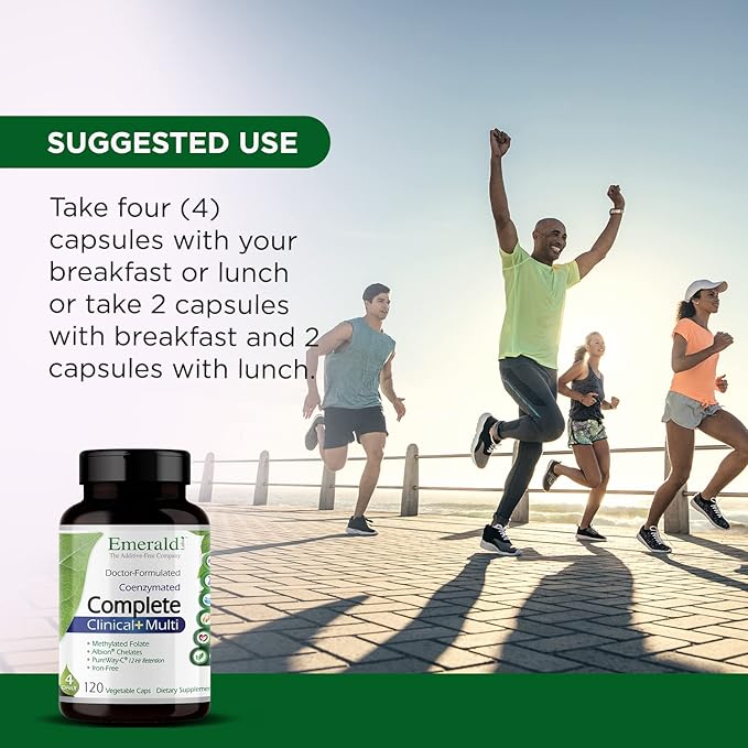 EMERALD LABS Complete Clinical Multi - Multivitamin with Methylated Folate, Vitamin D3, Digestive Enzymes & More for Gut Health, Immune Support & More* - 120 Vegetable Capsules (30-Day Supply)