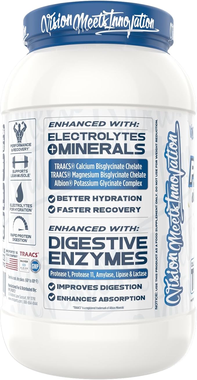 VMI Sports | ProtoLyte Whey Isolate Protein Powder | Low Calorie Whey Protein Powder for Weight Loss | Protein Powder for Muscle Gain | Digestive Enzymes | Non-GMO (Milk and Cookies, 1.6 Pounds)