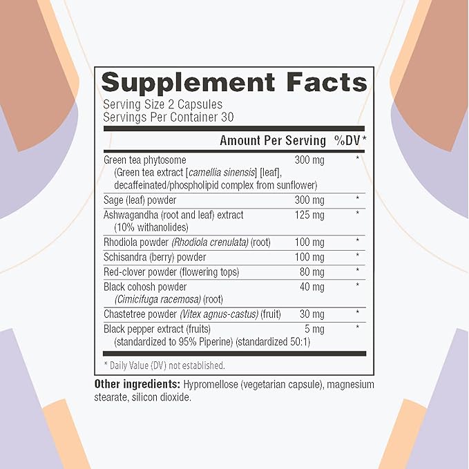 Menopause Supplements for Women - All Stage Meno Relief for Hot Flashes - Women's Hormone Support - Complete Menopause Relief - Menopause Support for Over 50 - Happy Natural Harmony Formula