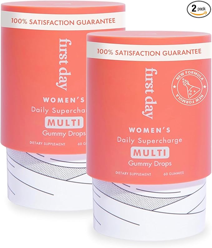 FIRST DAY Multivitamin for Women - Daily Womens Multivitamin Gummies - Vitamin A C D E B12, Magnesium, Zinc, Biotin – Vegan, Gluten Free Womens Vitamins - Hair Growth, Skin, Energy – 30 Day Supply