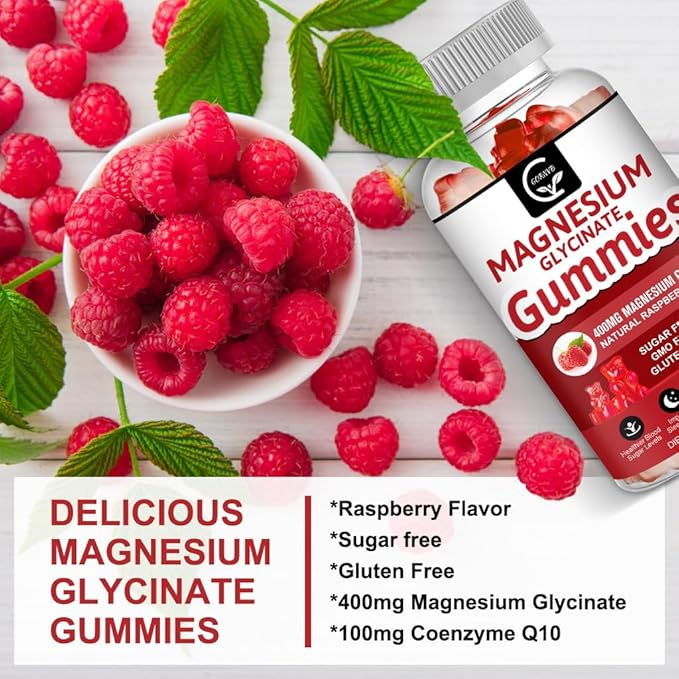 Magnesium Glycinate Gummies 400mg, Magnesium Potassium Supplement - Chelated Magnesium Potassium Complex with Vitamin D, B6, and CoQ10, Supports for Memory, Calm, Mood & Sleep - 60 Count (Pack of 2)