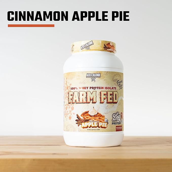 Axe & Sledge Supplements Farm Fed 100% Whey Protein Isolate with Digestive Enzymes (Cinnamon Apple Pie)