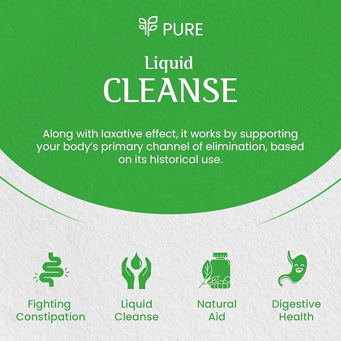 PURE Cleanse, Liquid 1oz. - Nature's Gentle Cleanse with Cascara Sagrada for Occasional Constipation, Promotes Digestive Health, Vegan-Friendly, Contains Probiotics for Optimal Gut Health Support