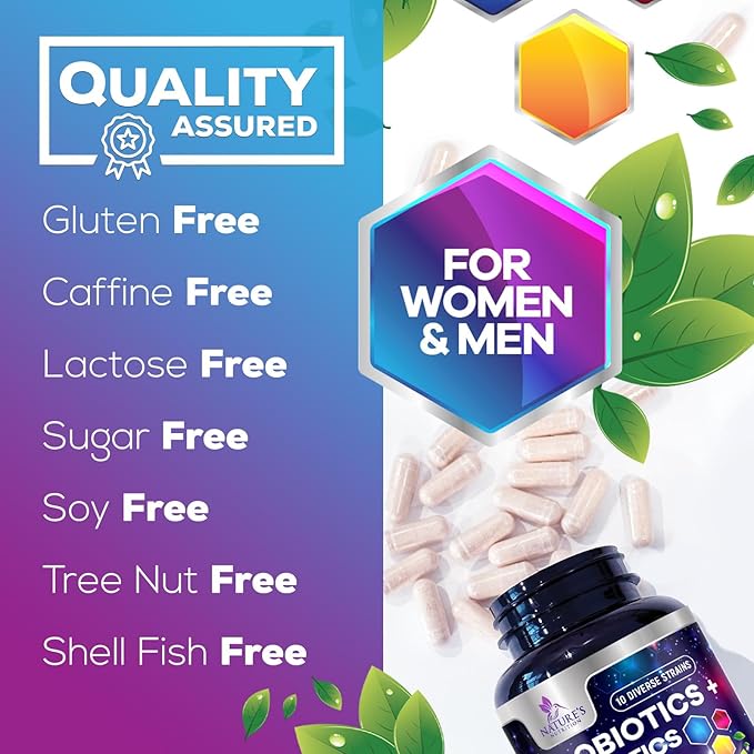 Daily Probiotic and Acidophilus Supplement 60 Billion CFU 10 Strains Capsule for Women & Men - Digestive Gut & Immune Health Support - Supports Occasional Constipation, Gas & Bloating - 120 Capsules