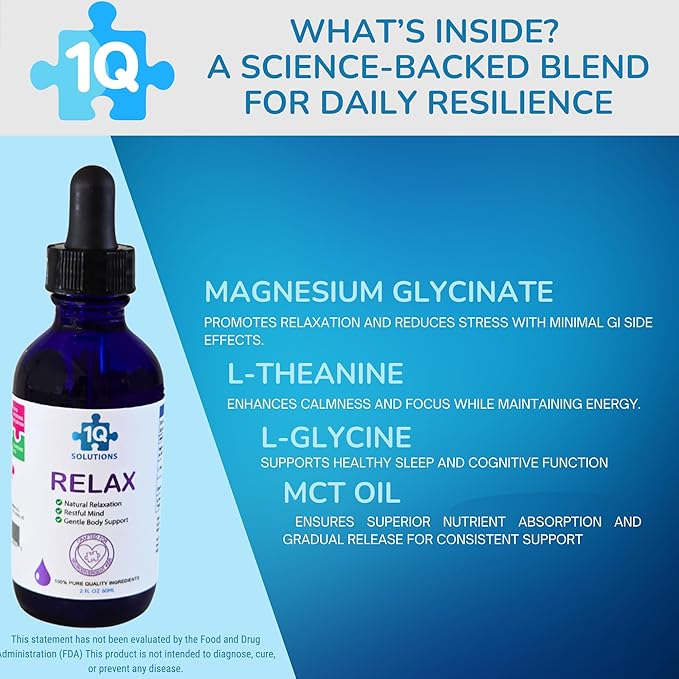 Relax - Kids Sleep Aid & Calm Drops | Magnesium Glycinate, L-Theanine & L-Glycine | Melatonin -Free, Sugar-Free, Vegan, Gluten-Free, Non-GMO | Easy-to-Take | 2 Fl Oz