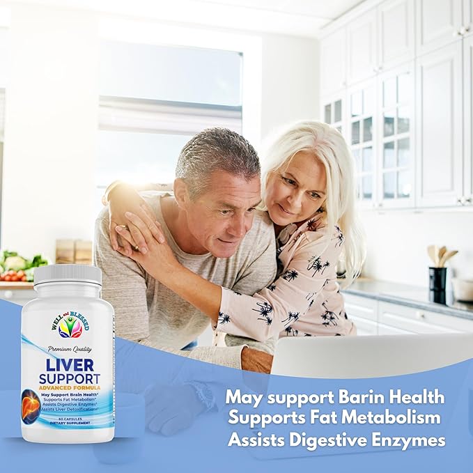 Liver Support Herbal Supplements - 60 Capsules - Advanced Formula for Liver Health - Support Fat Metabolism - Assists Digestive Enzymes, Liver Detoxifications