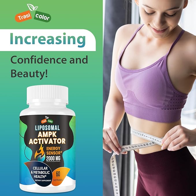 AMPK Activator Supplement 2000mg- Liposomal Technology - High Absorption Berberine, DIM, Resveratrol, Quercetin, Milk Thistle, Cinnamon- 60 Softgels for Energy & Cellular Support