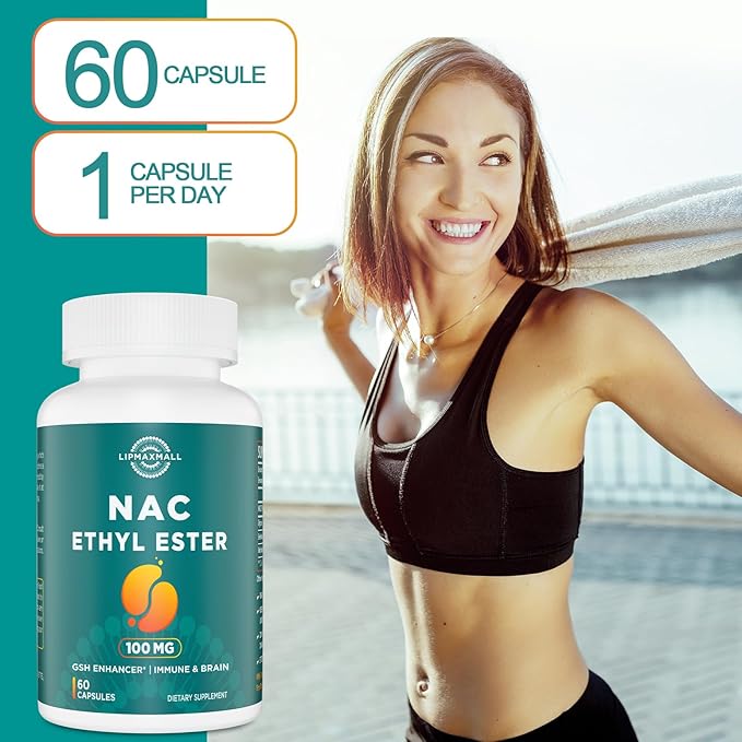 N-Acetyl Cysteine Ethyl Ester 100mg-More Absorption Than 1000mg NAC-with Glycine 600mg-Benefit Glutathione-Good for Immune System & Antioxidant for Adults,NACET(60 Capsules-1 Pack)