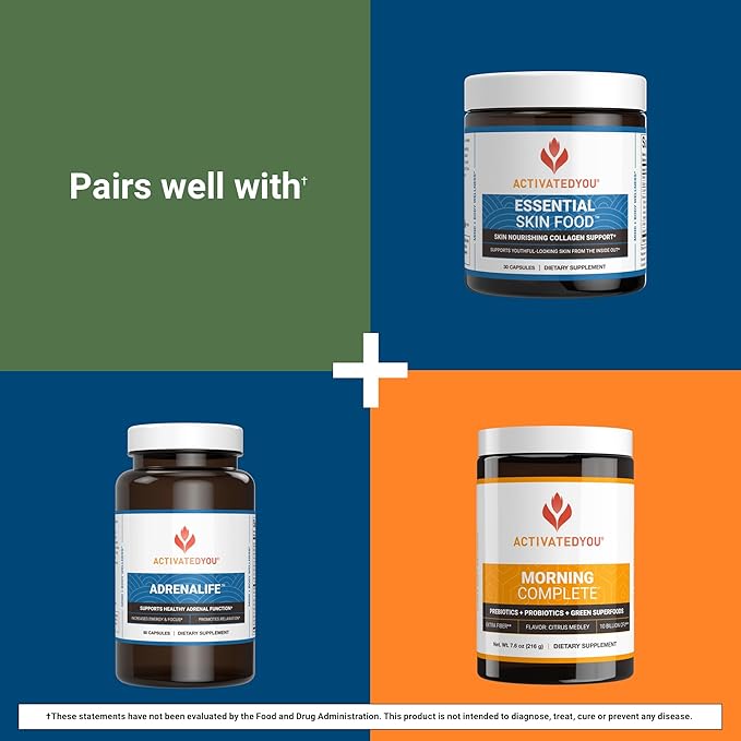 ACTIVATEDYOU Cell Advantage- Supplement to Support Cellular Energy & Mitochondria- Helps Provide Total Body Strength, Stamina and Healthy Digestion Plus Focus & Concentration (60 Capsules)