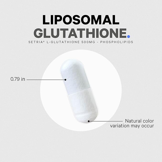 Codeage Liposomal Glutathione Supplement - Pure Reduced Setria L-Glutathione, Liposomal Delivery, Phospholipid Complex - Encapsulated Glutathione Powder Pills - Vegan, Non-GMO - 60 Capsules