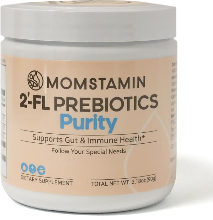 MOMSTAMIN Purity HMO Human Milk Oligosaccharide (HMO 2'-FL) Prebiotic Powder Feed Probiotics for Immune Support, Healthy Gut, Digestive Health, GRAS Approved (90 Servings, 3 Months)