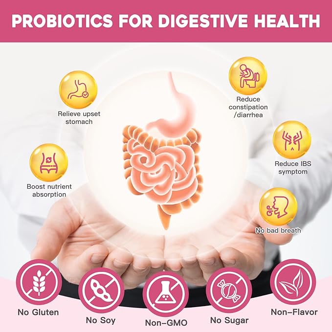 NATURE TARGET Probiotics for Women Probiotic Powder Supplement - Prebiotics and Probiotics for Digestive Health and Immune Support,30 Individual Stick Bags