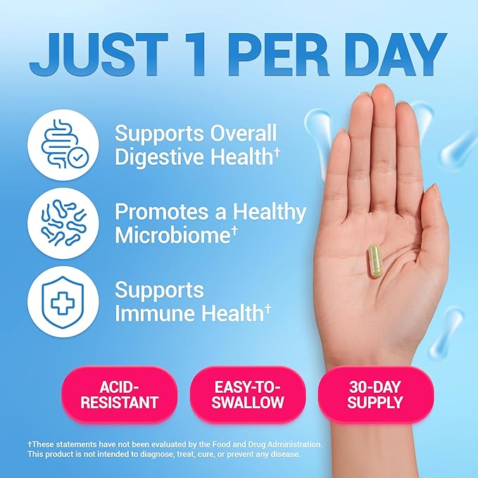 Dr. Berg Probiotic Supplement (60 Billion CFUs) - Helps Ease Occasional Constipation, Diarrhea, Gas & Bloating* - Pre and Probiotics for Digestive Health - 30 Probiotic Capsules